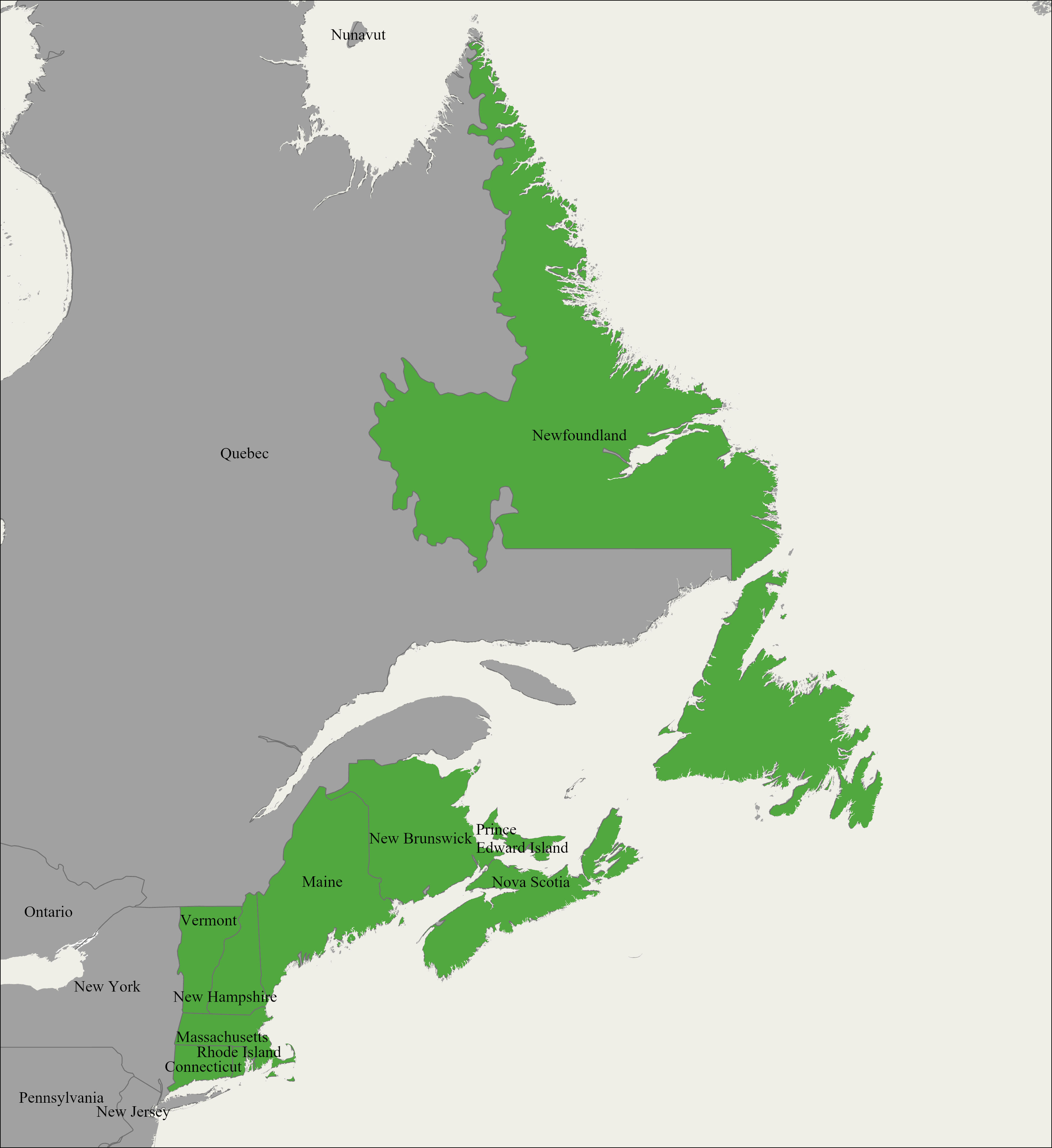 New England Mission Map 1937